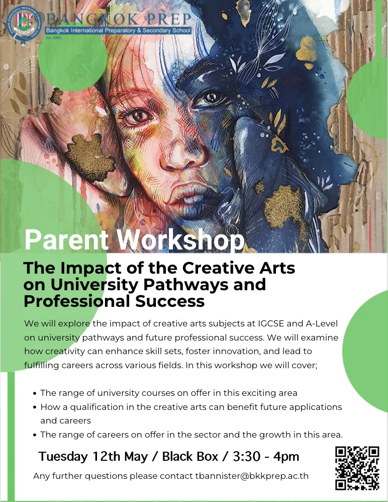 Parent Workshop: The Impact of Creative Arts on University Pathways - Tuesday 12th May