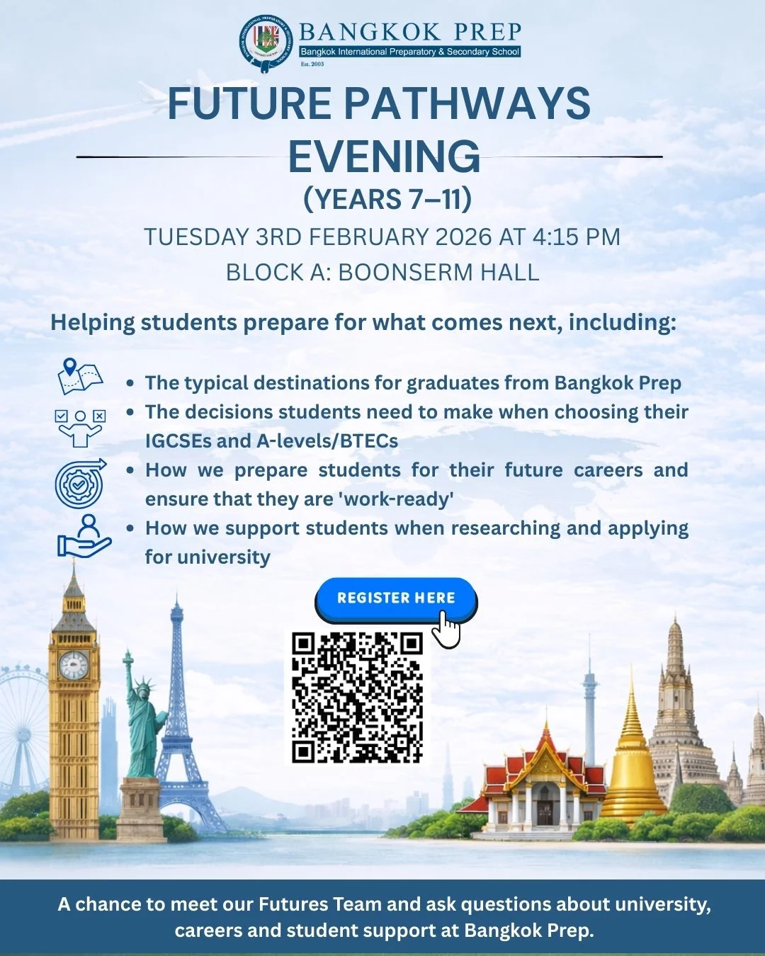 Future Pathways Evening at Bangkok Prep – 3 Feb 2026