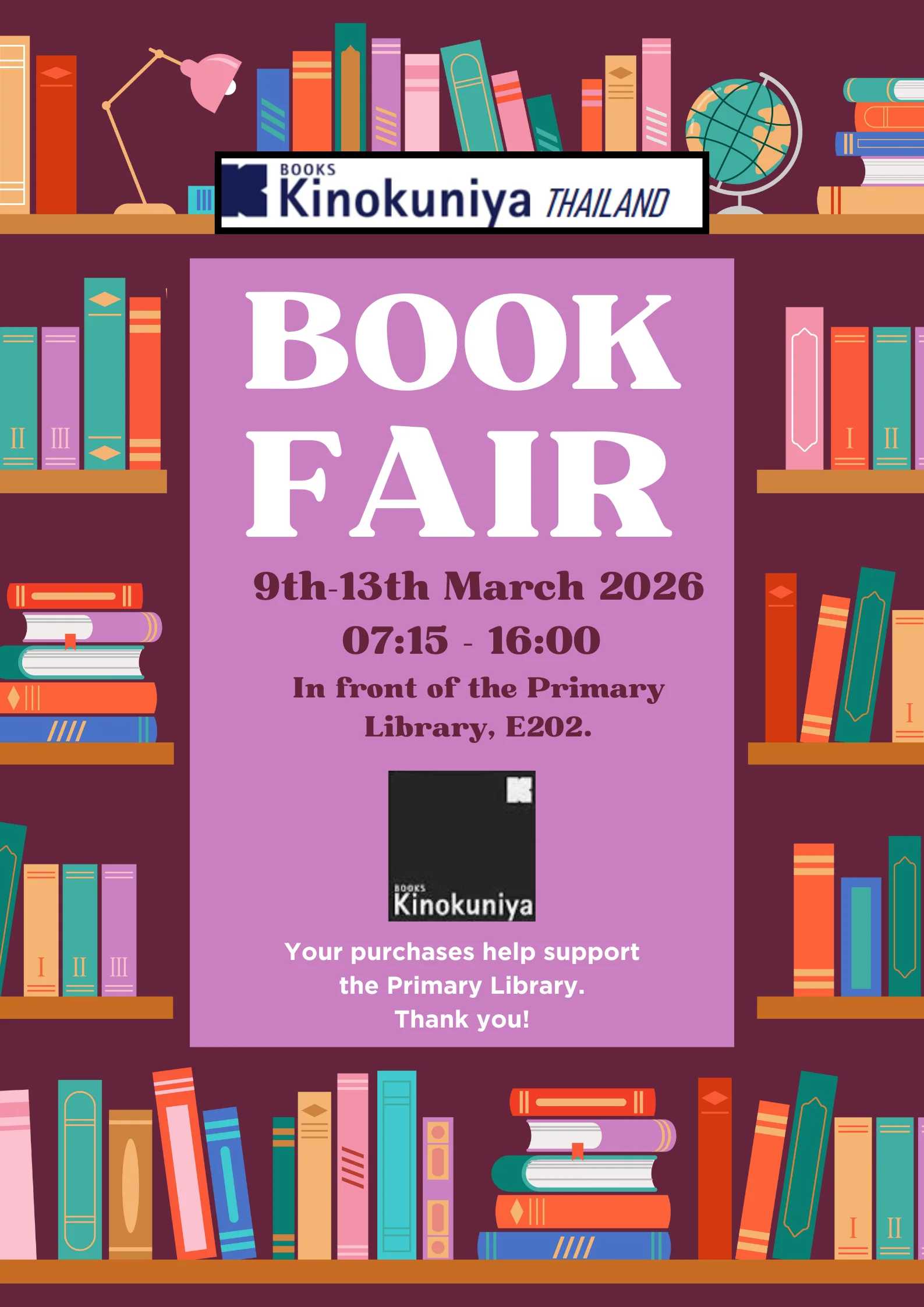 Primary Library Book Fair: Kinokuniya 9-13 March